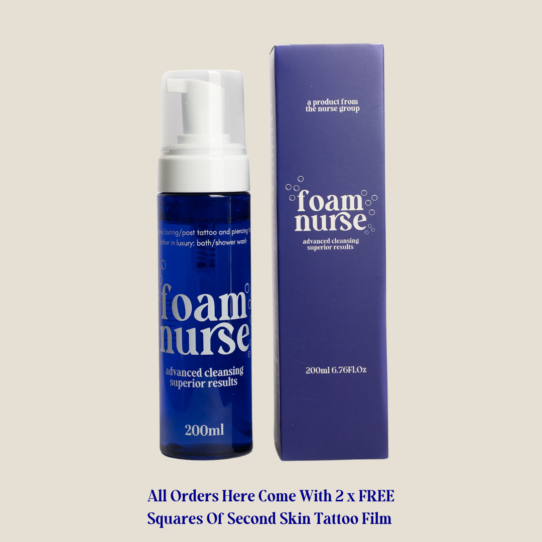foam nurse, made by ink nurse tattoo aftercare, the best aftercare in Australia, this foam wash is perfect to clean a fresh, new tattoo