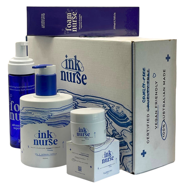 Ink Nurse Tattoo Care Box. Foam Soap Wash Vegan Aftercare
